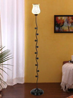 Ambika Home Signature Royale Multi Shade Premium Iron Floor Lamp with Iron Base & Powder Coated Finish | E27 Holder Included Bulb
